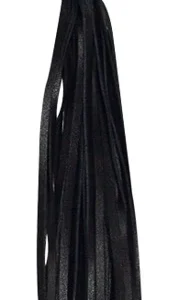 ZADO Leather Flogger with Wavy Wooden Handle, 56 cm, Black