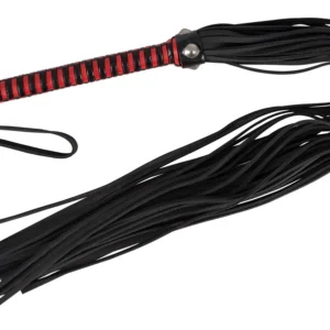 ZADO Leather Flogger Red & Black Handle 76cm