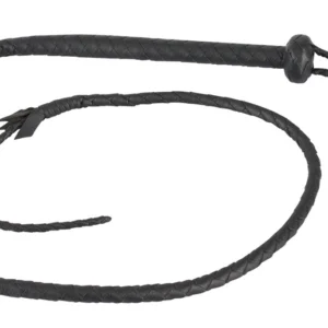 ZADO Single Tail Leather Impact Whip 132 cm Black