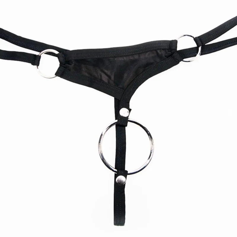 Svenjoyment Men's Microfibre String M with Removable Support Ring Black