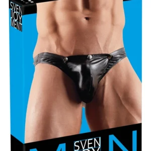 NEK Men’s Black Shiny String L Removable Pouch Anatomical Fit