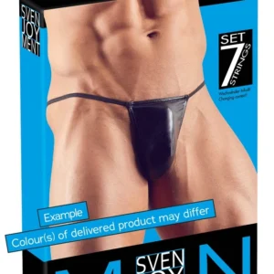 Svenjoyment Men's String Briefs 7-Pack, Assorted Designs, S-L, Polyamide