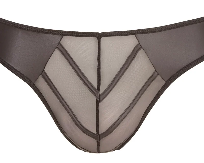 NEK Men's String S Black Matte Powernet Striped Design