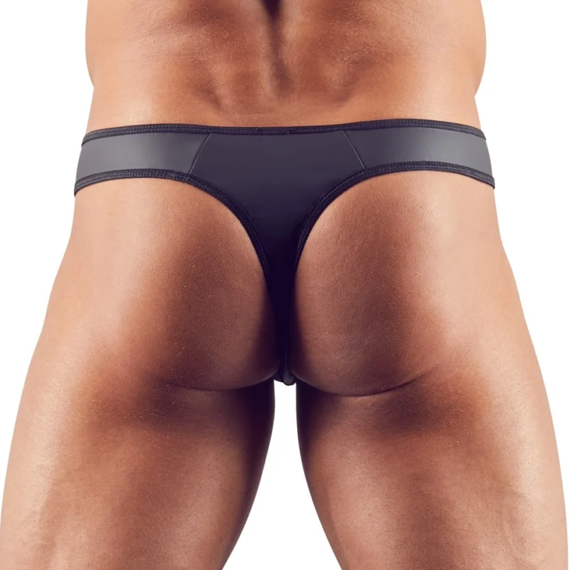 NEK Men's String S Black Matte Powernet Striped Design