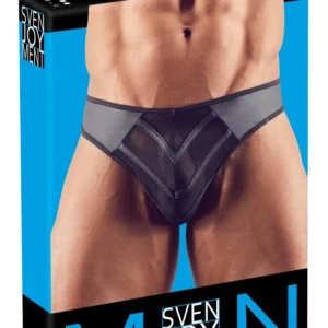 NEK Men's String M Black Powernet & Matte Shiny Material Design