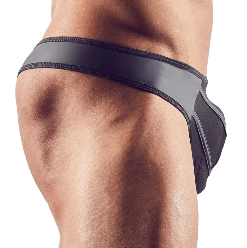 NEK Men's String M Black Powernet & Matte Shiny Material Design