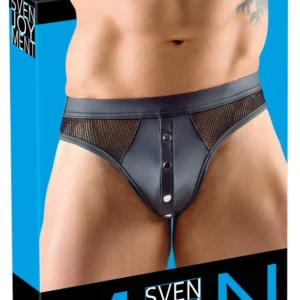 Svenjoyment Men's Thong 3XL Matte & Net Black Comfort Fit