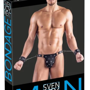 Svenjoyment Bondage Men's Thong M Matte Look with Adjustable Cuffs