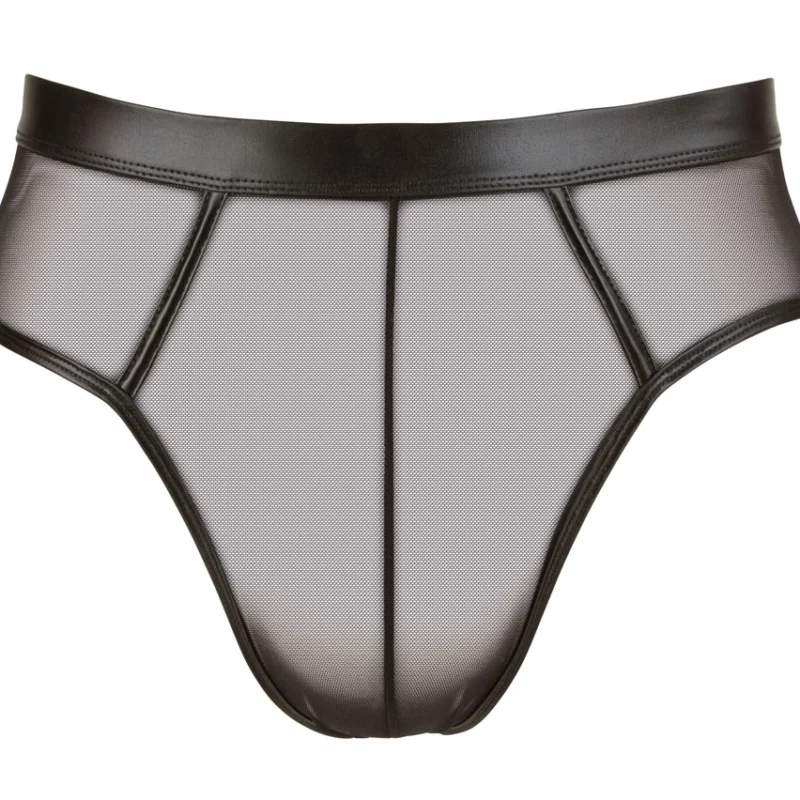 NEK Powernet Men's Open Back Briefs M, Wet Look, Black