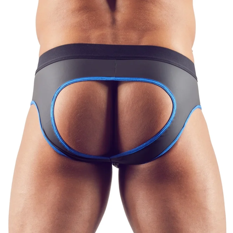 NEK Men's Jock XL Black Neoprene-Effect Matte Fabric, Front Zip