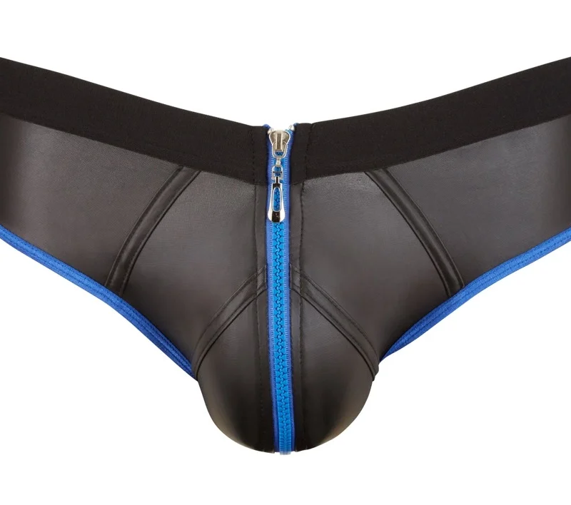 NEK Men's Jock XL Black Neoprene-Effect Matte Fabric, Front Zip