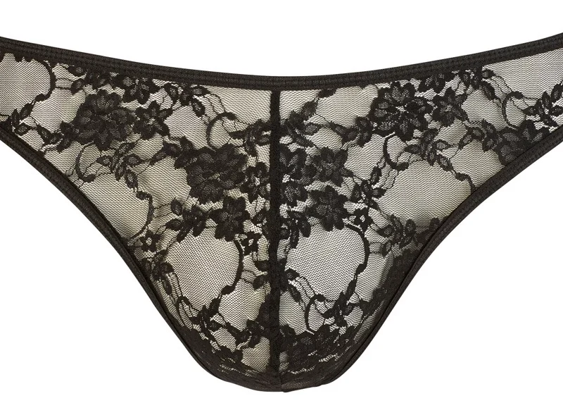 Svenjoyment Men's Lace Briefs Black L - Stretch Comfort & Elegance