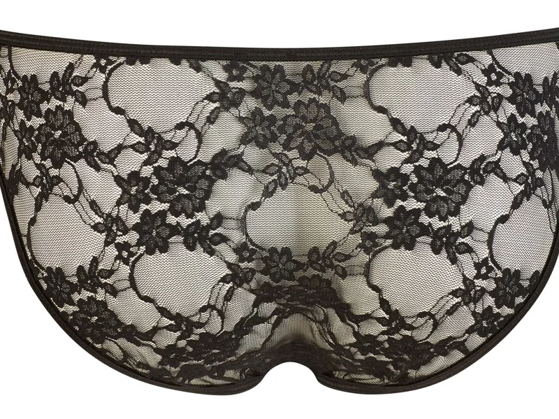 Svenjoyment Men's Lace Briefs Black L - Stretch Comfort & Elegance