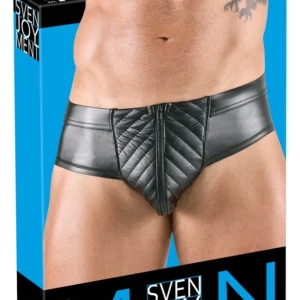 Svenjoyment Men's Shiny Open-Back Briefs S Black Comfort Fit