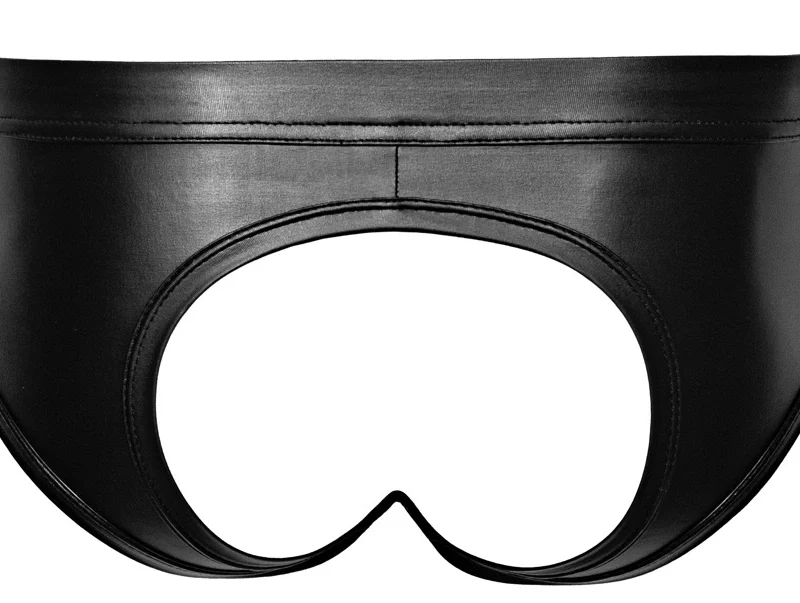 Svenjoyment Men's Shiny Open-Back Briefs S Black Comfort Fit