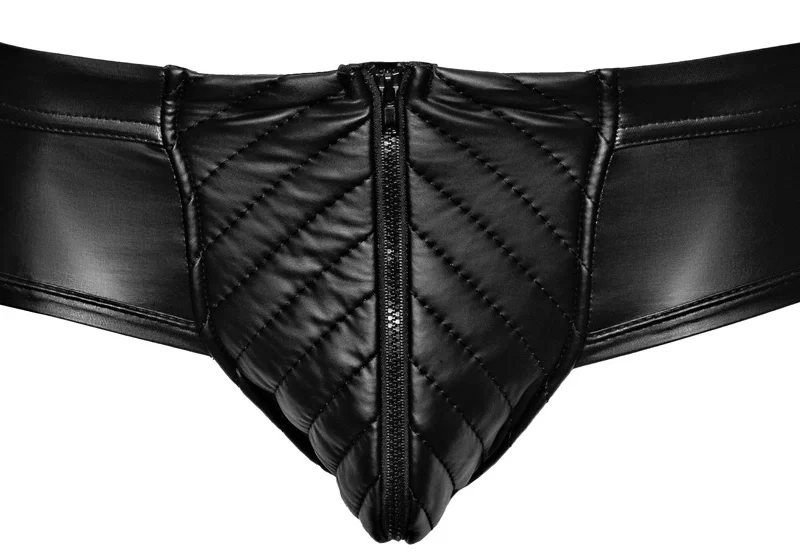 Svenjoyment Men's Shiny Open-Back Briefs S Black Comfort Fit