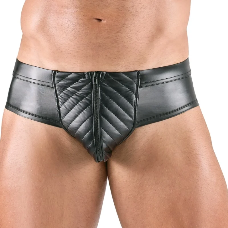 Svenjoyment Men's Shiny Open-Back Briefs S Black Comfort Fit
