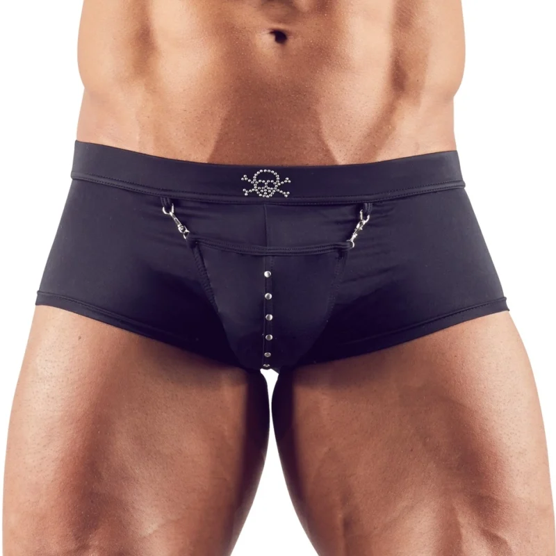 Svenjoyment Pirate Pants 2XL with Decorative Skull and Snap Hook Pouch