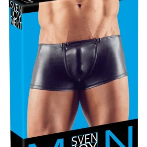 NEK Men's Shiny Party Pants XL with Decorative Zippers Black