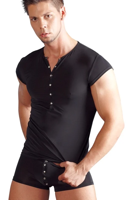 Svenjoyment Men’s Pants M Black Semi-Transparent Press Studs