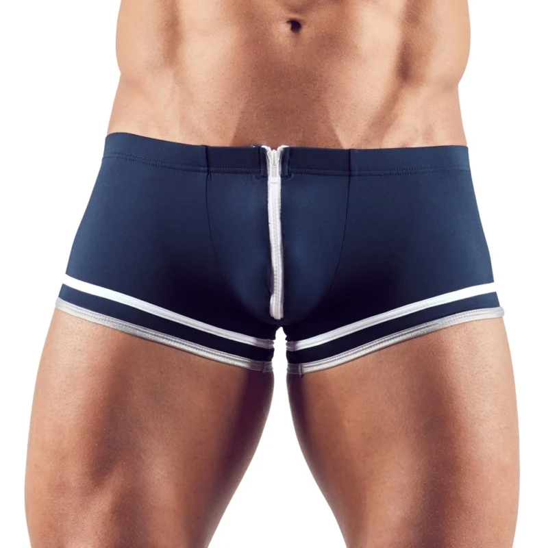 NEK Microfibre Sailor-Style Men's Pants M - Wide Front Zip, Navy/White