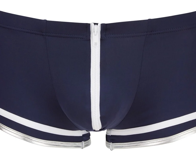 NEK Microfibre Sailor-Style Men's Pants M - Wide Front Zip, Navy/White