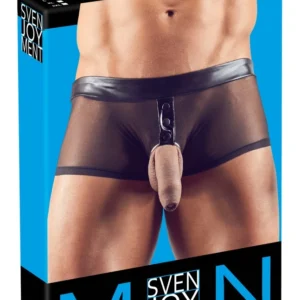 NEK Men's Powernet Briefs with Integrated Ring S, Black Wet Look
