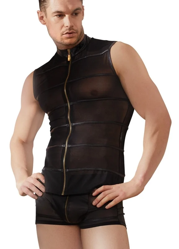 NEK Men's Matte Pants L with Powernet Inserts and Decorative Zip