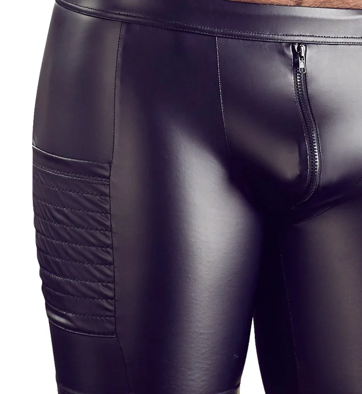NEK Men's Matte Black Cycling Shorts 2XL with Front Zip & Pocket