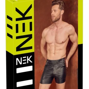 NEK High-Waist Matte Black Shorts XL with Adjustable Buckles