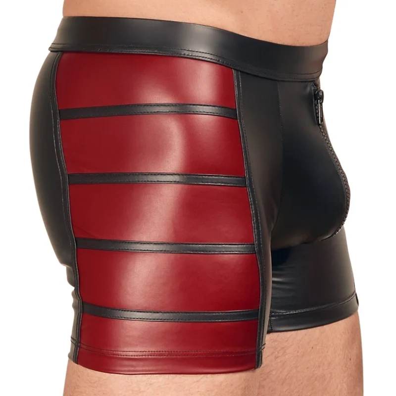 NEK Men’s Pants Matte Black/Red L with Padded Zip Front
