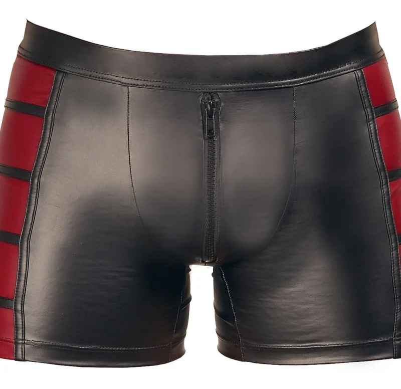 NEK Men’s Pants Matte Black/Red L with Padded Zip Front