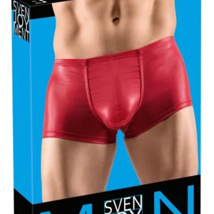 Svenjoyment Men’s Shiny Push-Up Pants Red L - Stretchy Polyamide Blend