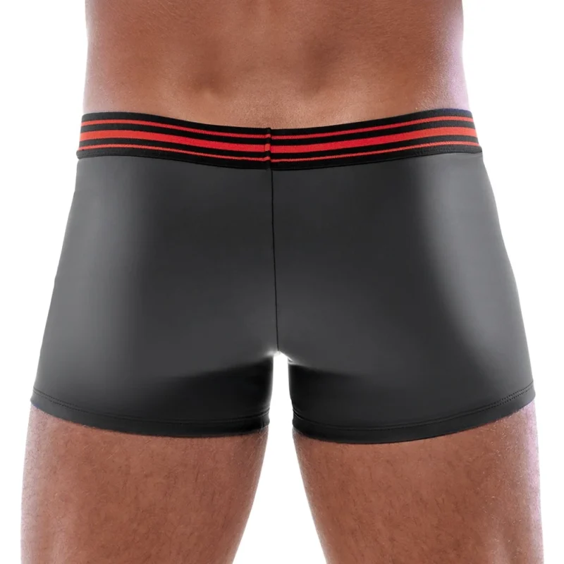 Svenjoyment Boxer Briefs Black/Red M - Matte Look, Zipper Detail