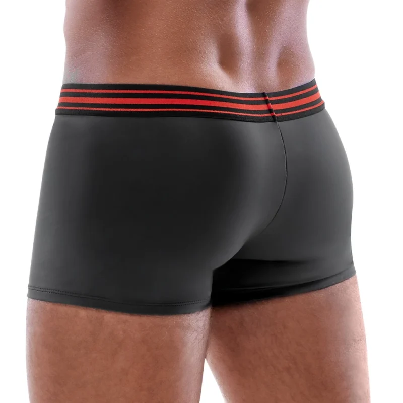 Svenjoyment Boxer Briefs Black/Red M - Matte Look, Zipper Detail