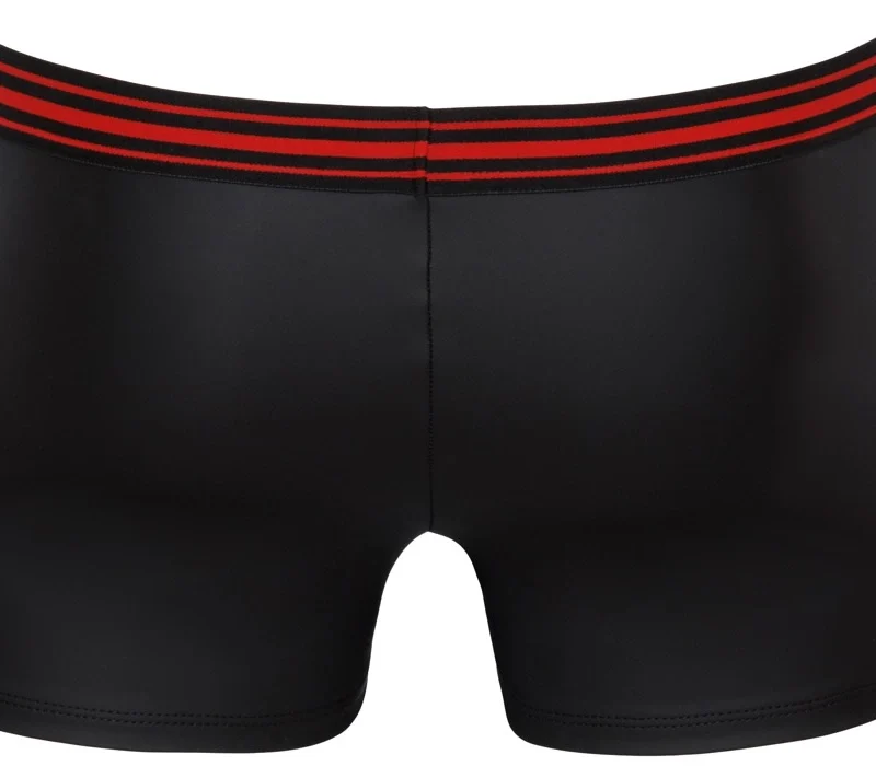 Svenjoyment Boxer Briefs Black/Red M - Matte Look, Zipper Detail