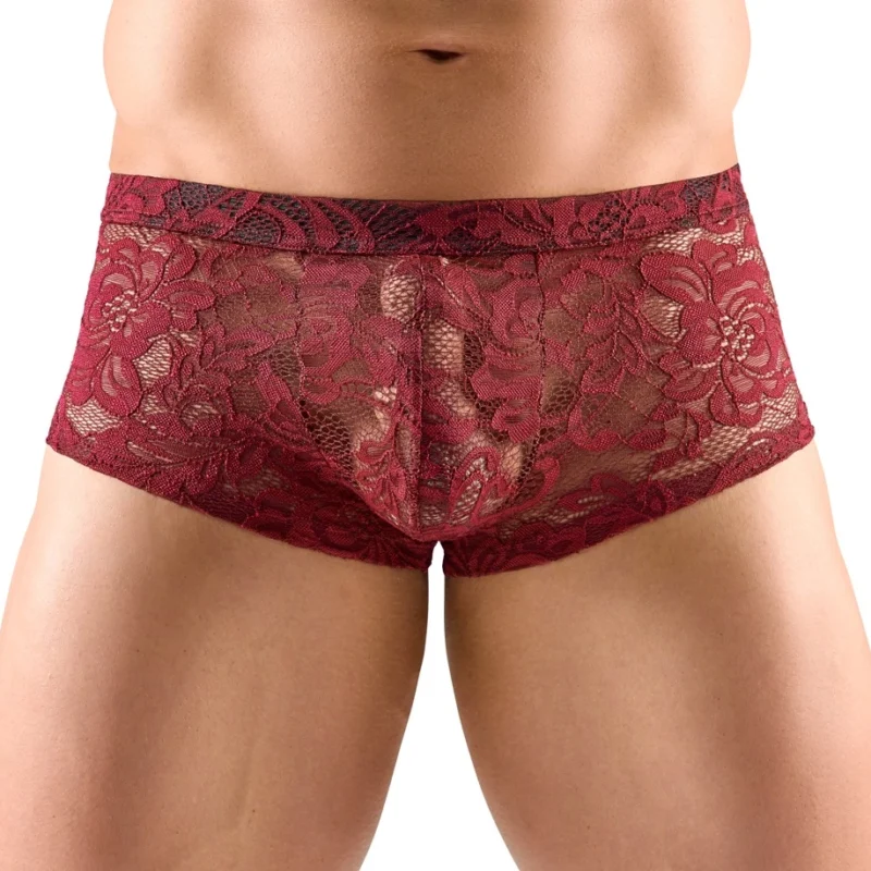 Svenjoyment Men's Lace Pants XL Dark Red Floral Stretch Fit