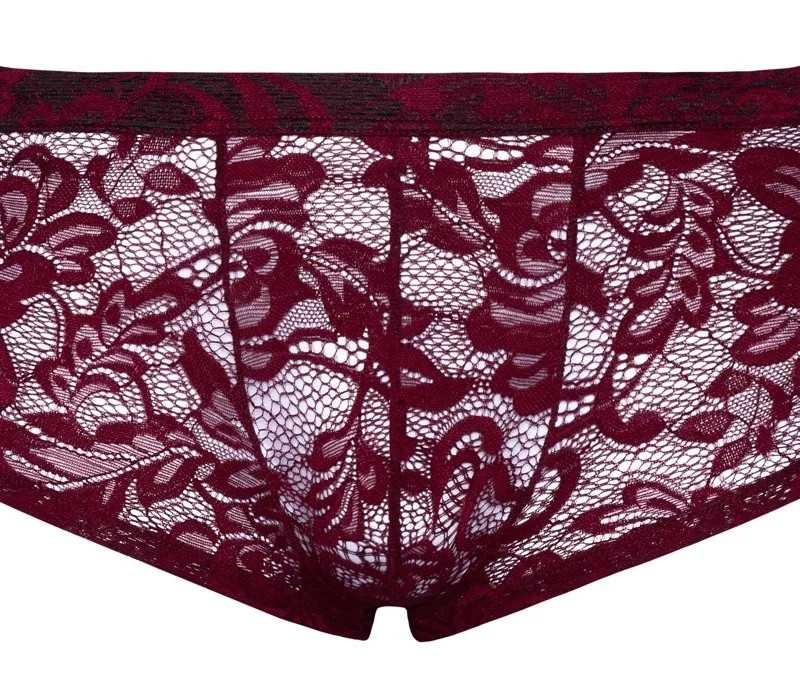 Svenjoyment Men's Lace Pants XL Dark Red Floral Stretch Fit