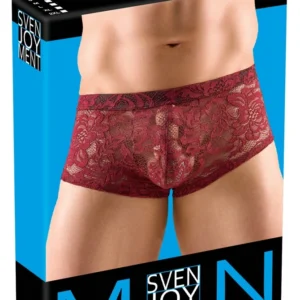 Svenjoyment Men’s Lace Pants XL Dark Red Floral Stretch Fit