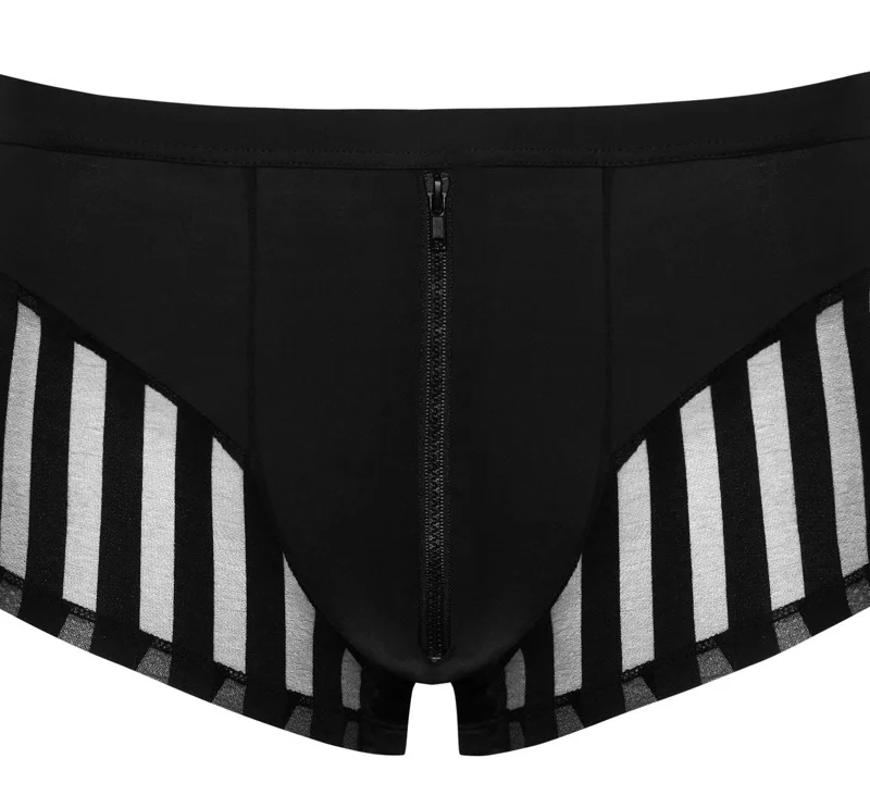 Svenjoyment Men’s Black Microfibre Pants with Transparent Stripes, Size M