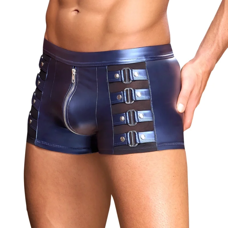 NEK Metallic Blue Pants XL with Zipper and Studded Side Straps