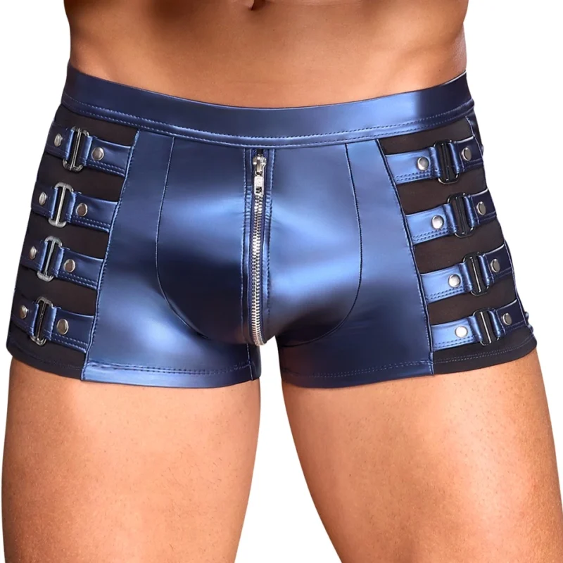 NEK Metallic Blue Pants XL with Zipper and Studded Side Straps