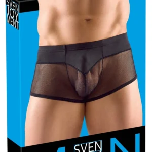Svenjoyment Men's Black Mesh & Microfibre Pants, Size L, Breathable Design
