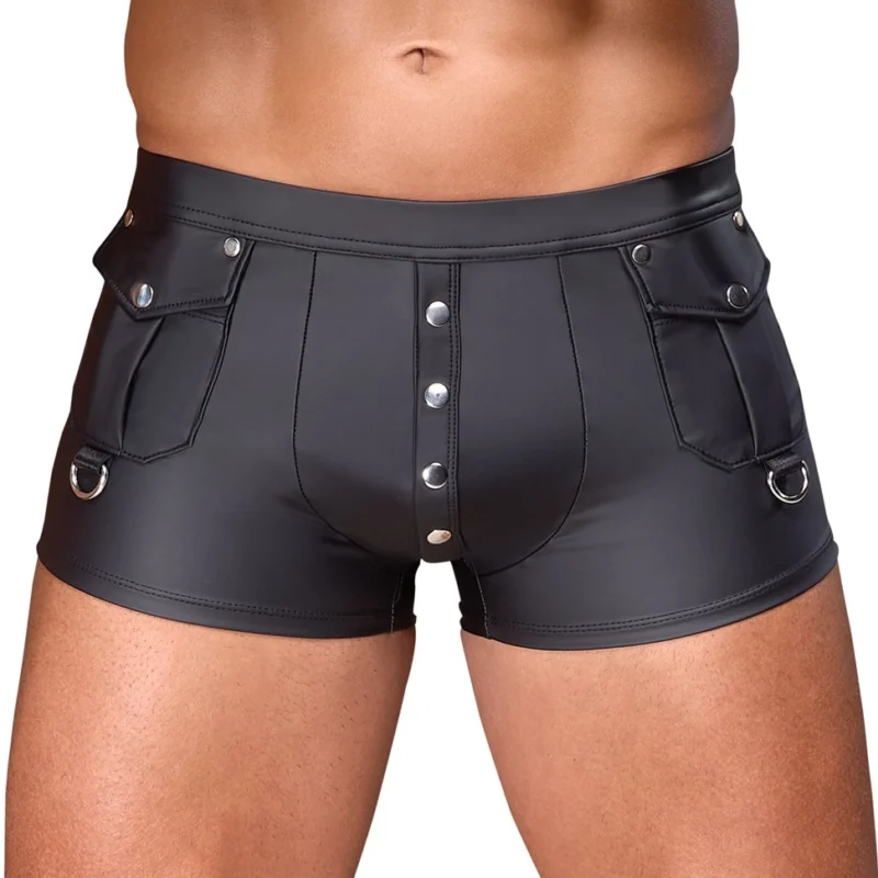 NEK Men's Matte Black Fitted Pants with D-Ring Accents Size L