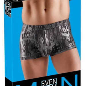 Svenjoyment Pants M Metallic Silver Design Juoda elastinga juosta