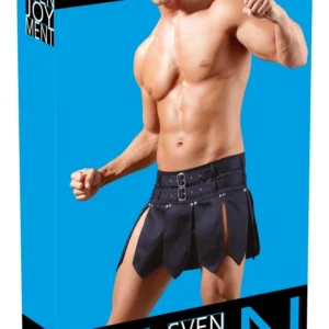 Svenjoyment Gladiator-Style Men’s Skirt XL, Black, Stretch Waistband