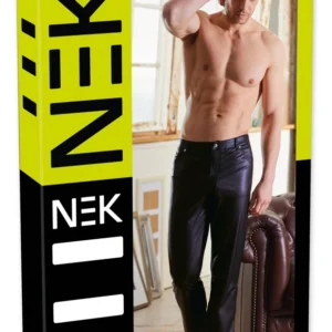 NEK Men's Black Trousers L Matte Finish Classic Straight Leg