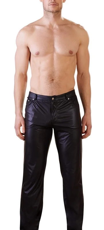 NEK Men's Black Trousers L Matte Finish Classic Straight Leg