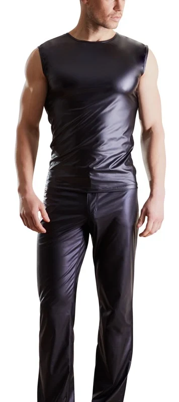 NEK Men's Black Trousers L Matte Finish Classic Straight Leg