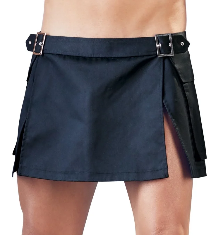 Svenjoyment Gladiator Skirt L/XL with Buckles and Side Pockets Black